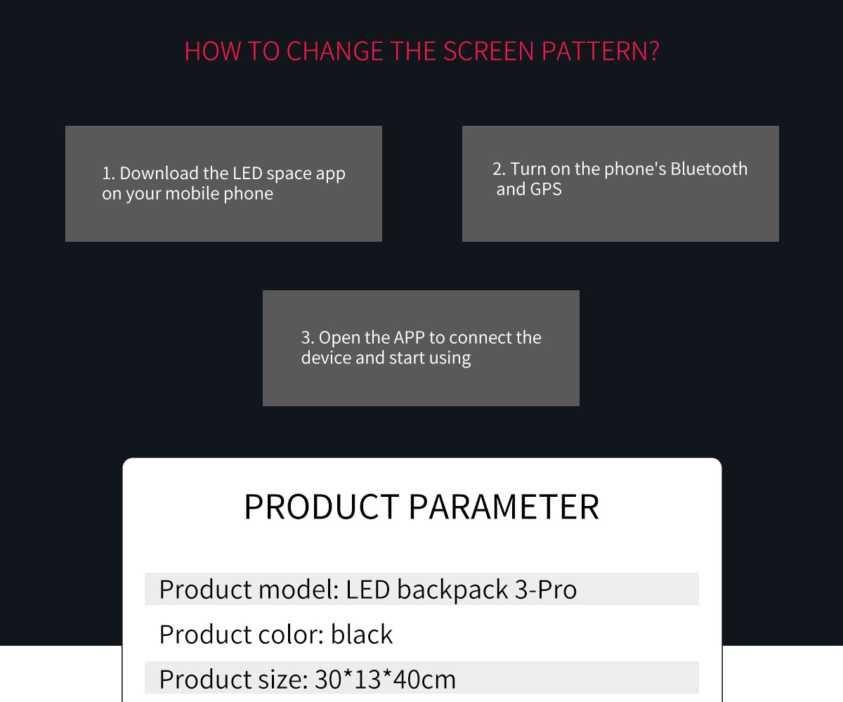 Soft Backpack Series LED Backpack with Customizable Display