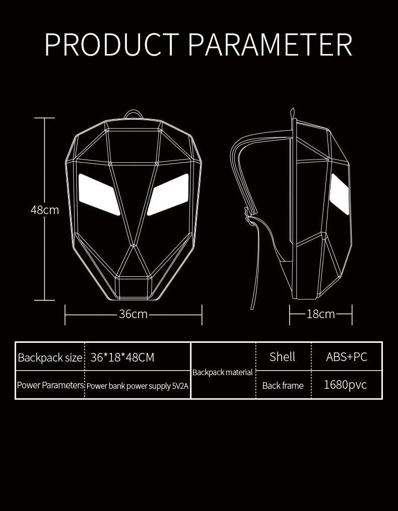 Rider Backpack LOY Knight Iron Man Design