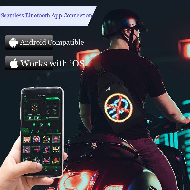 PixelMotion LED Display Sling Bag - Tech-Savvy Style