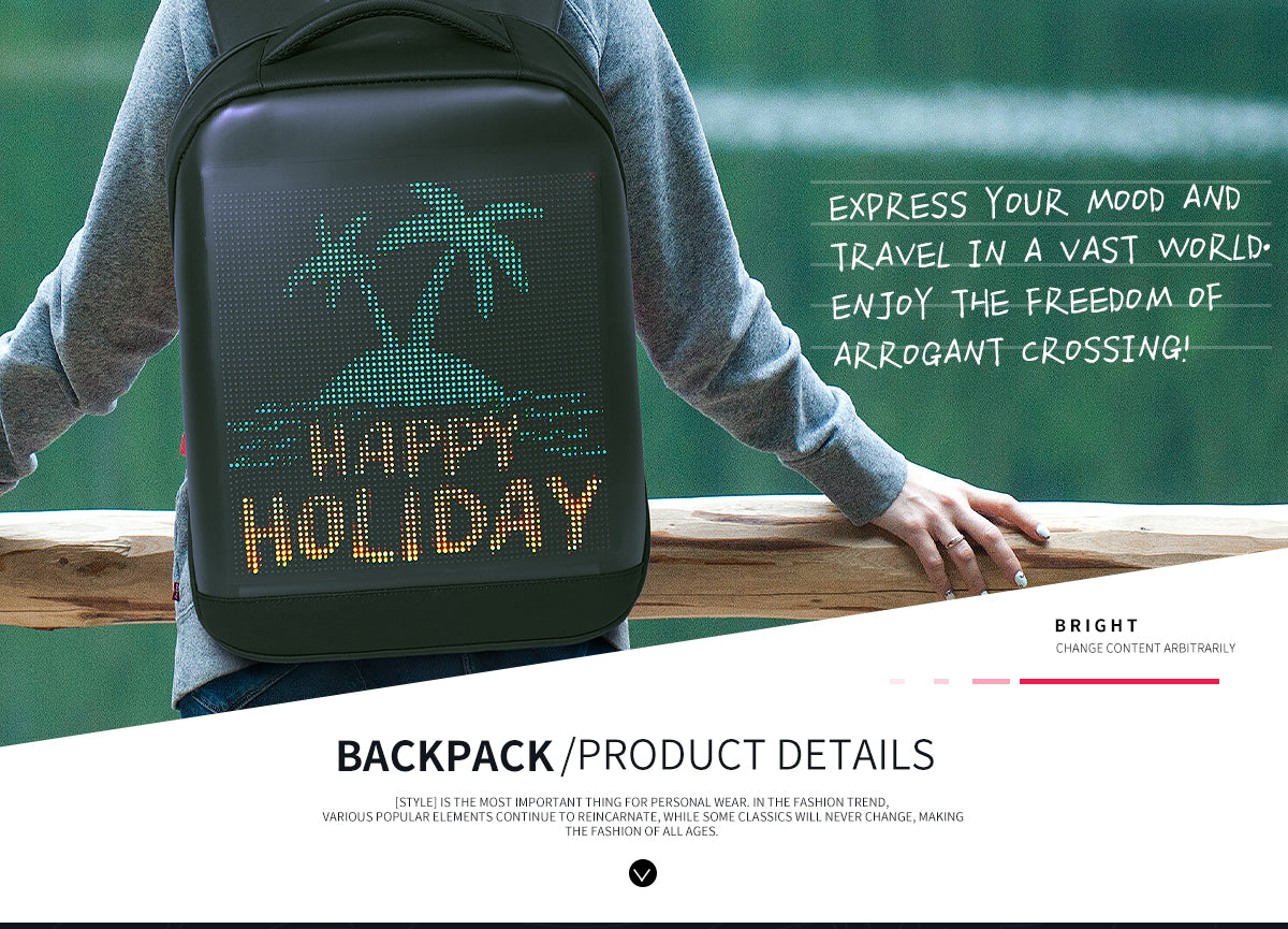 Soft Backpack Series LED Backpack with Customizable Display