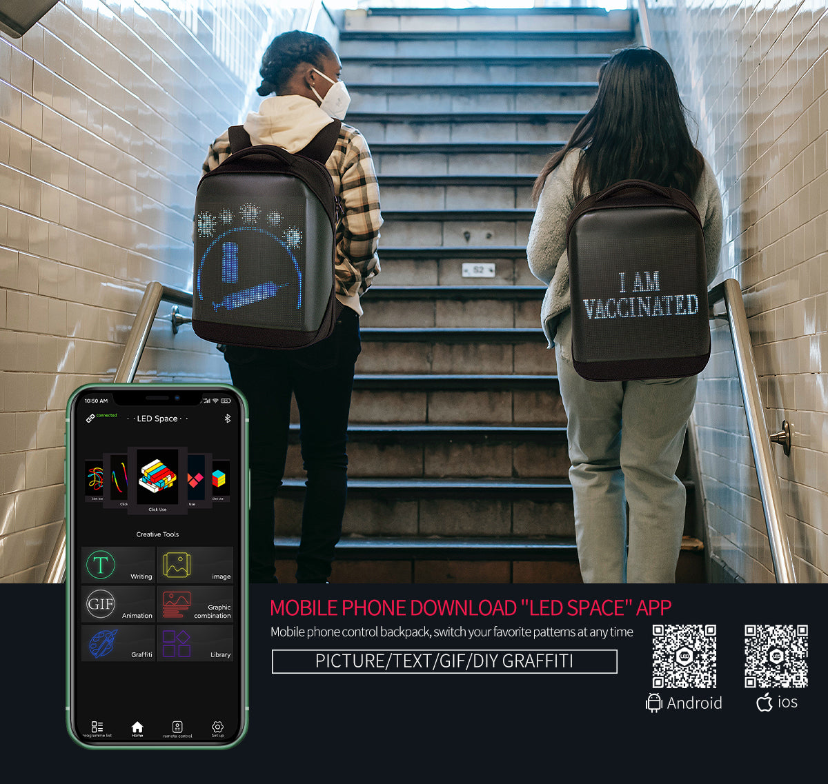 Soft Backpack Series LED Backpack with Customizable Display